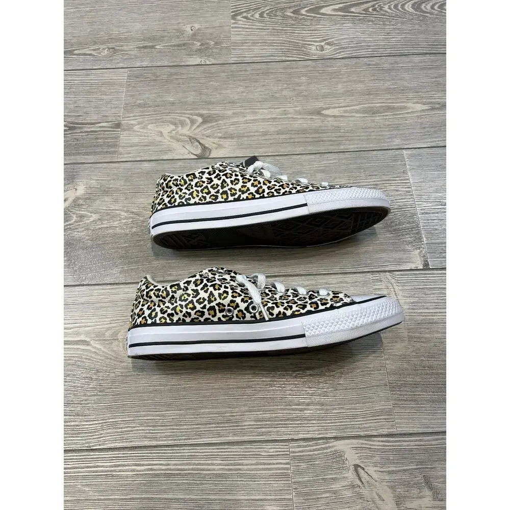 Converse Kids' Street Low Cheetah Sneakers Cream 6 NWT